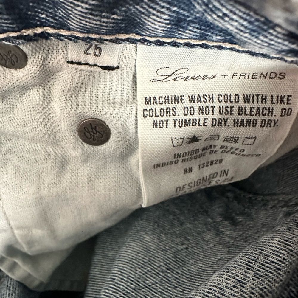 NWT Lovers + Friends Denim Women’s Crop Denim Blue Jeans - Size 25 - Picture 5 of 9